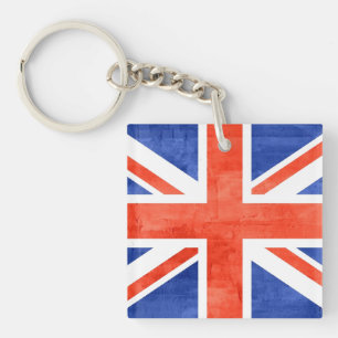 Grunge United Kingdom Flag Keychain