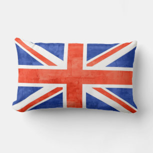Grunge United Kingdom Flag Lumbar Pillow