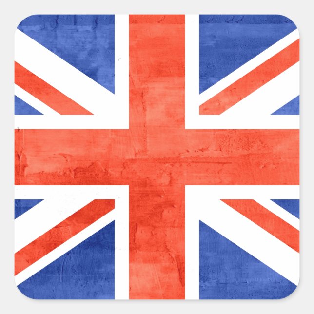 Grunge United Kingdom Flag Square Sticker (Front)