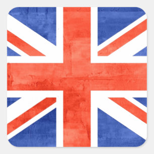 Grunge United Kingdom Flag Square Sticker