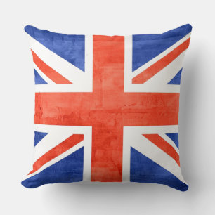 Grunge United Kingdom Flag Throw Pillow