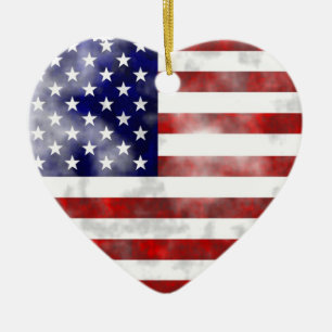 Grunge Usa Ceramic Ornament