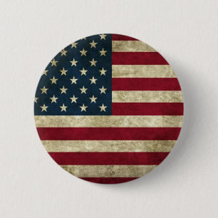 Grunge USA Flag 2 Inch Round Button