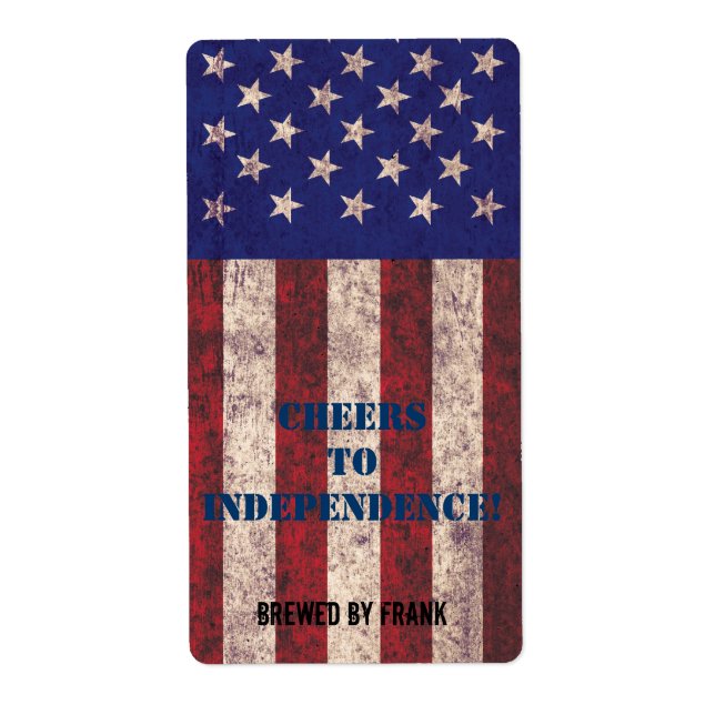 Grunge USA flag beer bottle label (Front)