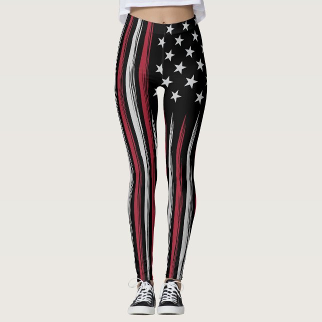 Grunge USA flag Leggings (Front)
