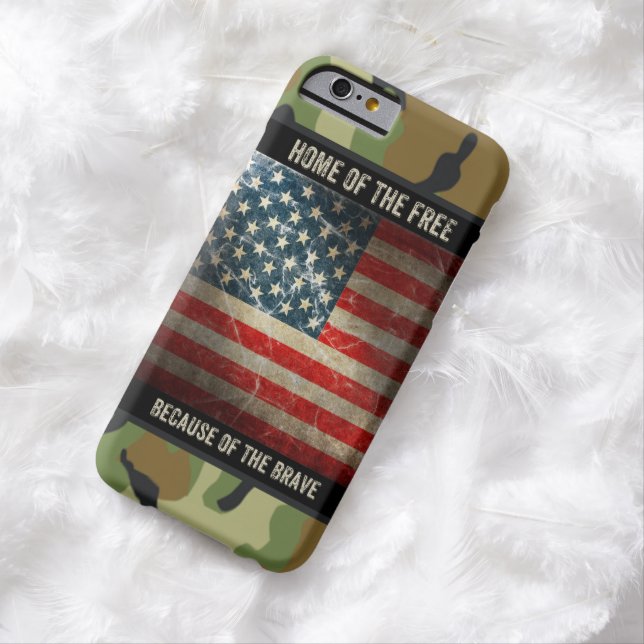 Grunge USA Flag on Camouflage 2 iPhone 6 Case (In Situ)