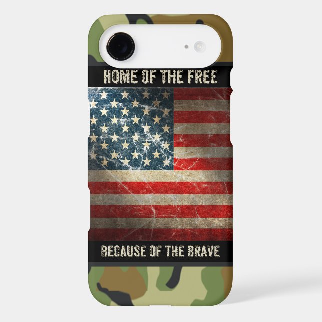 Grunge USA Flag on Camouflage 2 iPhone 6 Plus Case (Back)