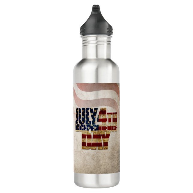 Grunge USA July 4th Independence Graphic 710 Ml Water Bottle (Right)