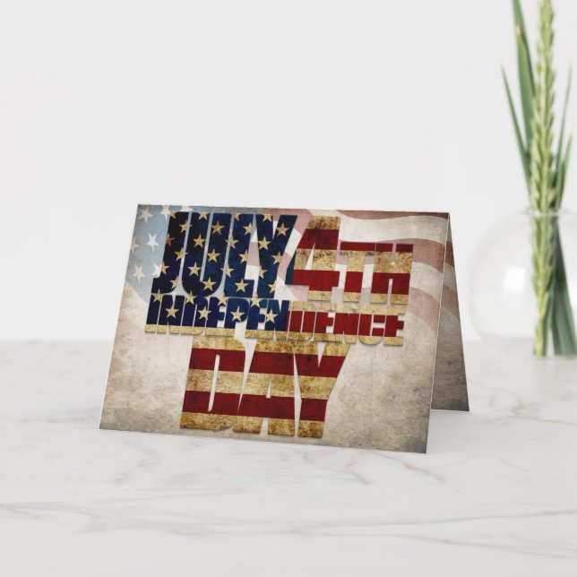 Grunge USA July 4th Independence Graphic Card (Front)