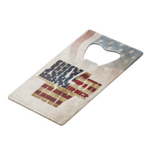 Grunge USA July 4th Independence Graphic Credit Card Bottle Opener