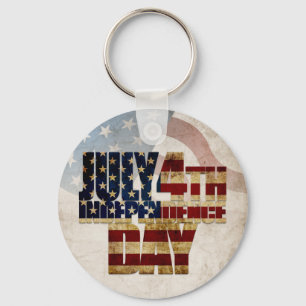 Grunge USA July 4th Independence Graphic Keychain