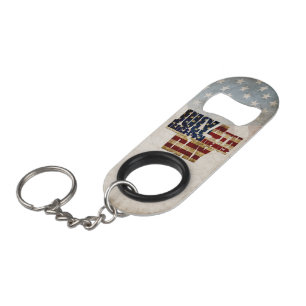 Grunge USA July 4th Independence Graphic Keychain Bottle Opener