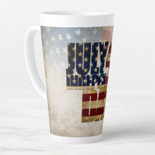 Grunge USA July 4th Independence Graphic Latte Mug