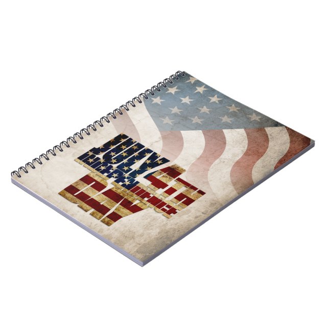Grunge USA July 4th Independence Graphic Notebook (Left Side)