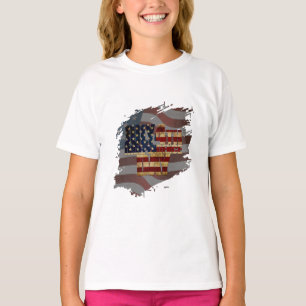 Grunge USA July 4th Independence Graphic T-Shirt