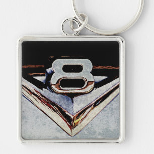 Grunge V8 Big Block Emblem Keychain