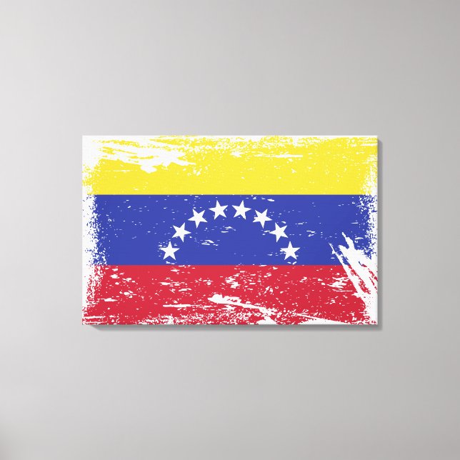 Grunge Venezuela Flag Canvas Print (Front)