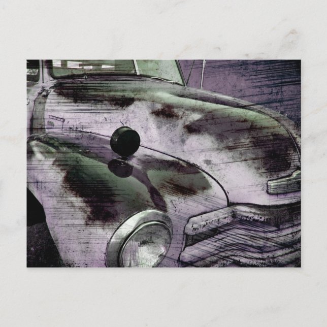 Grunge Vintage Chevy Pickup Postcard (Front)