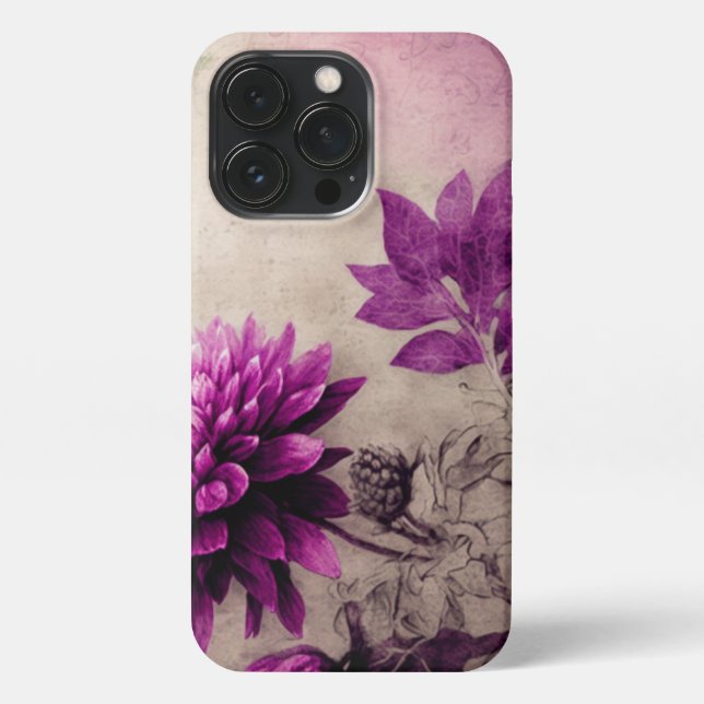 Grunge Vintage Deep Magenta Mum iPhone Case (Back)