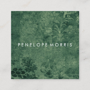 Grunge Vintage Floral Beauty Stylist Square Business Card