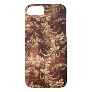 Grunge vintage floral pattern in warm brown Case-Mate iPhone case