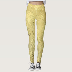 Grunge vintage flower pattern. leggings