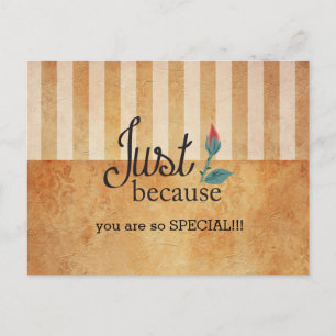 Grunge Vintage Lined Stripes Just Because Postcard