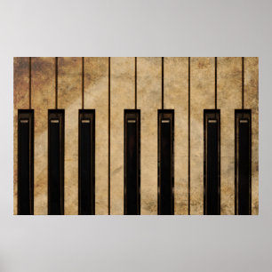 Grunge vintage piano poster
