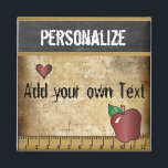 Grunge Vintage Rustic Teacher Design Magnet<br><div class="desc">Unique Vintage Style School Teacher Magnets. ⭐This Product is 100% Customizable. Graphics and / or text can be added, deleted, moved, resized, changed around, rotated, etc... 99% of my designs in my store are done in layers. This makes it easy for you to resize and move the graphics and text...</div>