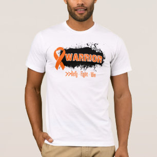 Grunge - WARRIOR - (Orange) Kidney Cancer T-Shirt
