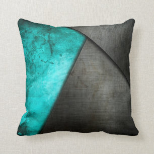 Grunge Watercolor and Metal Plate   throw Pillow