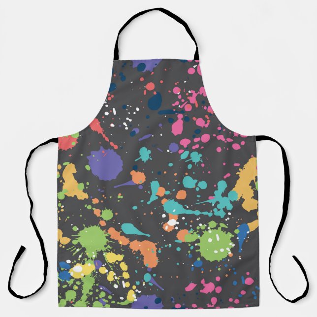 Grunge Watercolor: Colourful Spots Pattern. Apron (Front)