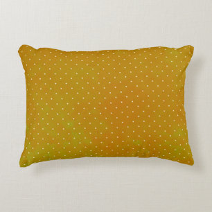 Grunge watercolor spotted green yellow orange polk accent pillow