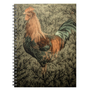 Grunge western country farm chicken rustic rooster notebook