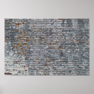 Grunge White Brick Wall toile ou affiche