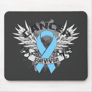 Grunge Winged Ribbon Prostate Cancer Survivor Mouse Pad