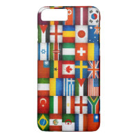 Grunge World Flags Collage Design