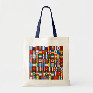 Grunge World Flags Collage Design Tote Bag