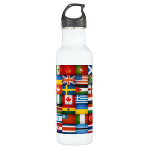 Grunge World Flags Collage Designer 710 Ml Water Bottle