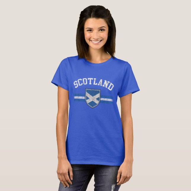Grunge Worn Look Scotland Flag T-Shirt (Front Full)