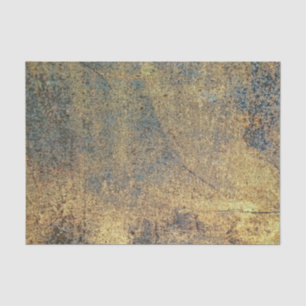 Grunge Yellow & Blue Rusted Metal Pattern Tissue Paper