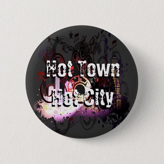 Grunged City 2 Inch Round Button (Front)