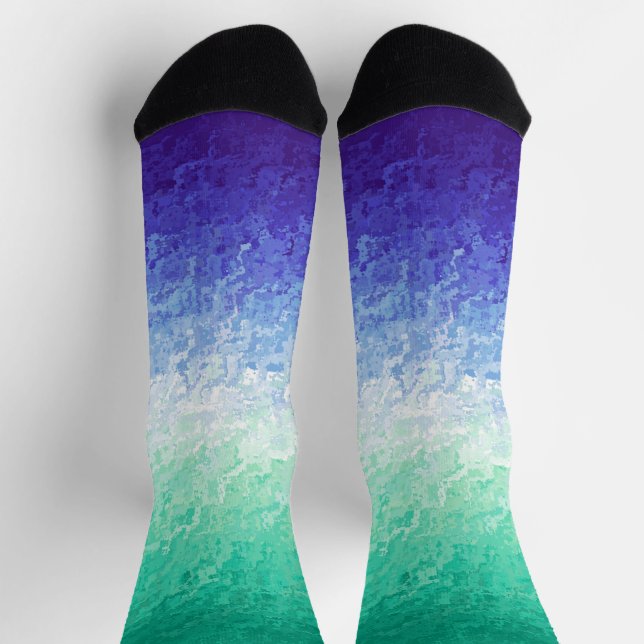 Grungy Abstract MLM Men Loving Men Pride Flag Socks (Top)