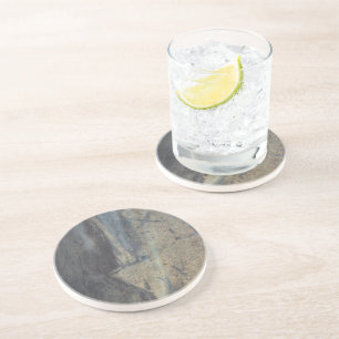 Grungy Abstract Slate Design Coaster