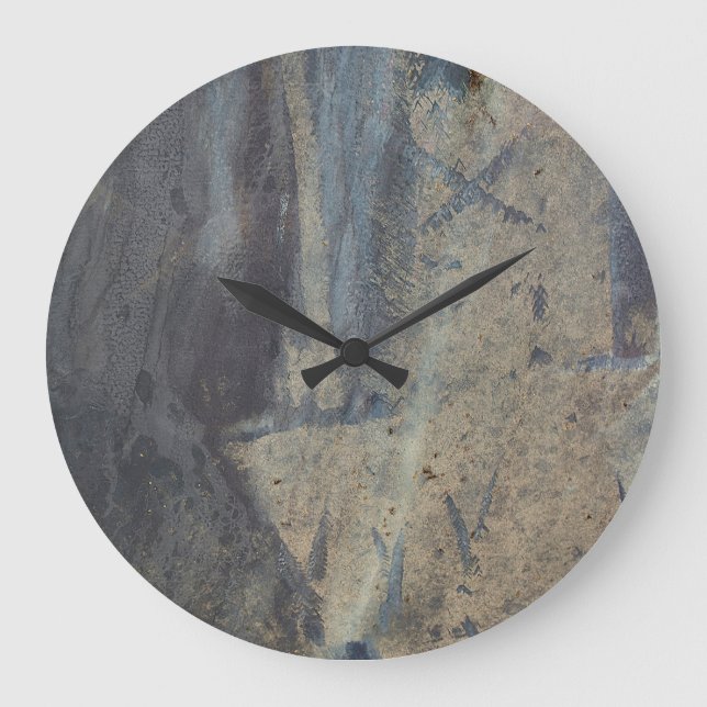 Grungy Abstract Slate Design  Large Clock (Front)