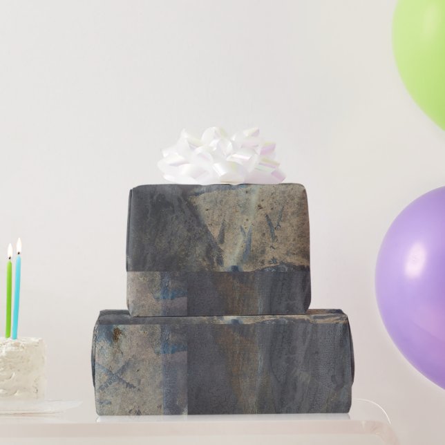 Grungy Abstract Slate Design Wrapping Paper (Party Gifts)