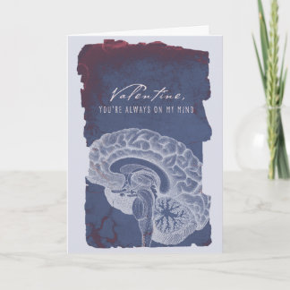 Grungy Anatomical Brain Valentine's Day Card