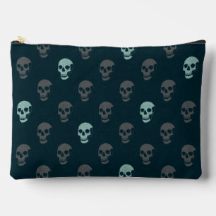 Grungy Anatomical Skull Polkadots navy mint grey Accessory Pouch