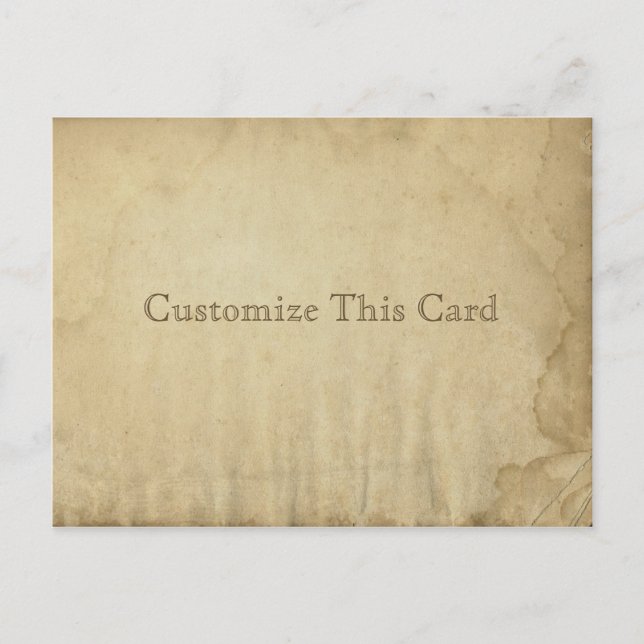 Grungy Antique Stained Blank Paper - Rustic DIY Postcard (Front)