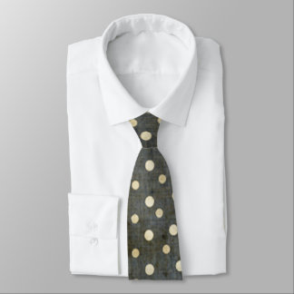 Grungy Black and White Polka Dot Pattern Tie
